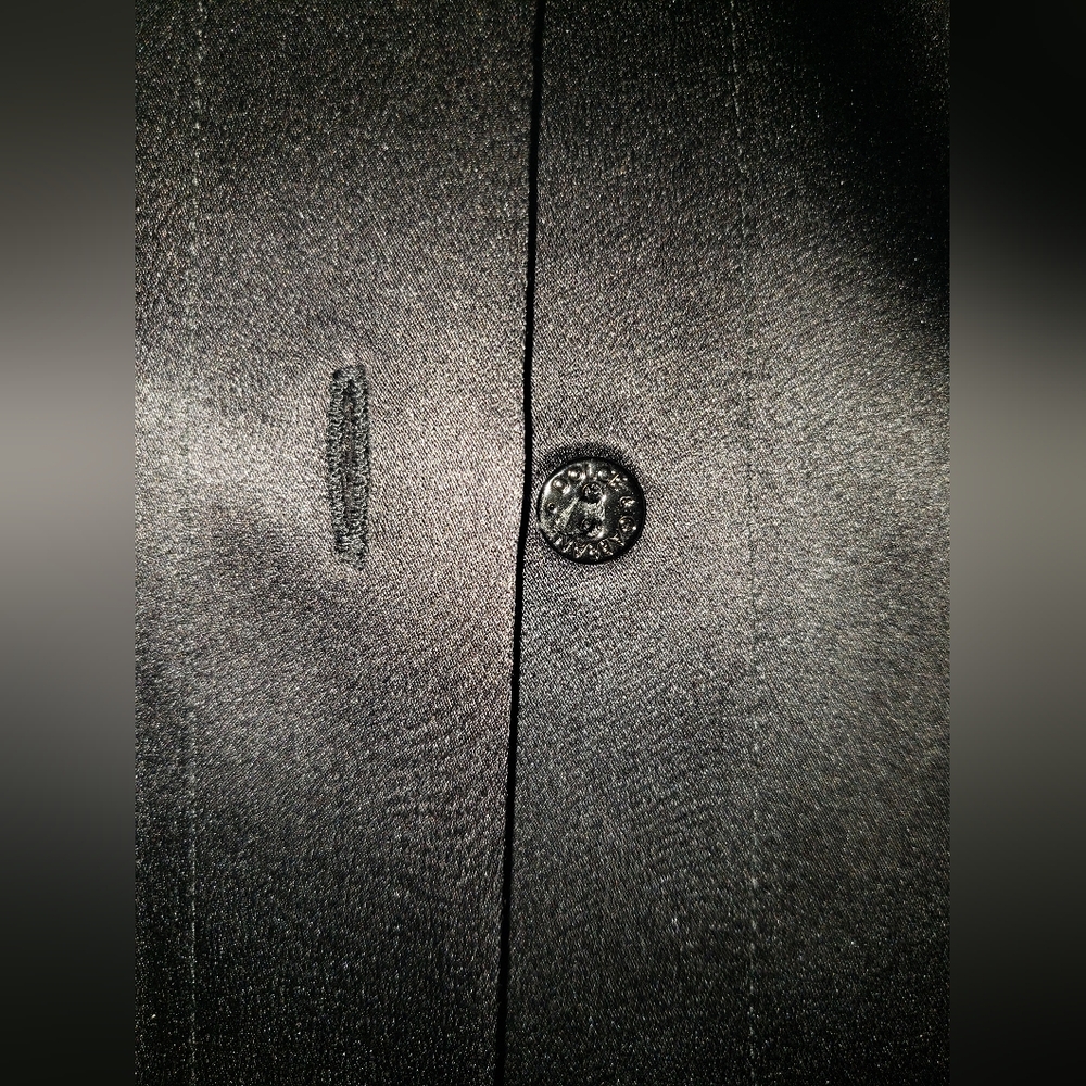 Dolce Gabbana Black 100% Silk tuxedo shirt pleated back pearl logo buttons M